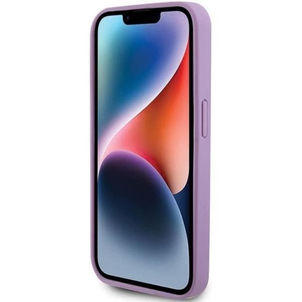 Guess Telefontaske til iPhone 15 Pro Max Læder Stemplet - Lilla Lila