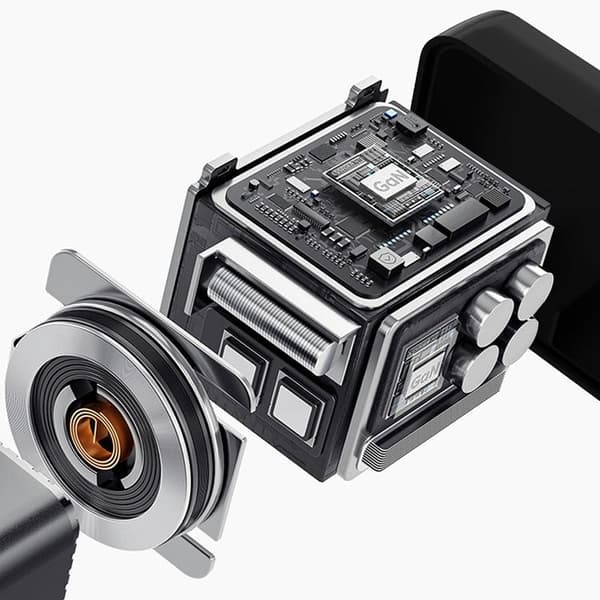Dudao Hurtiglader 67W USB-C GaN med Indbygget Udtrækkelig A67EU - Sort Svart