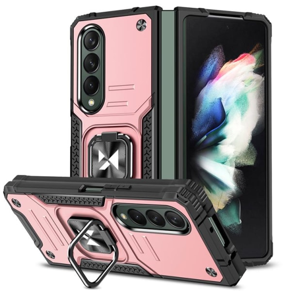 Wozinsky Galaxy Z Fold 4 Phone Case Ring Holder Armor - Pink