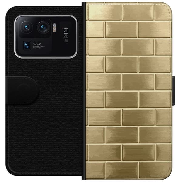 Plånboksfodral till Xiaomi Mi 11 Ultra med Gyllene Murstenar