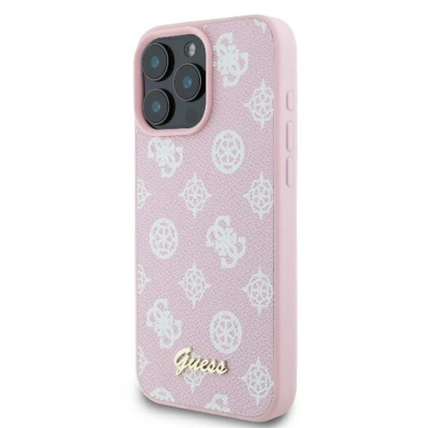 Guess Mobilskal till iPhone 16 Pro MagSafe Peony Script Logo - Rosa Rosa