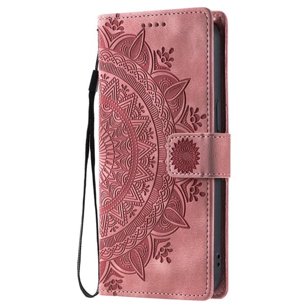 Samsung Galaxy A57 Plånboksfodral Imprinted Totem Konstläder - Roséguld