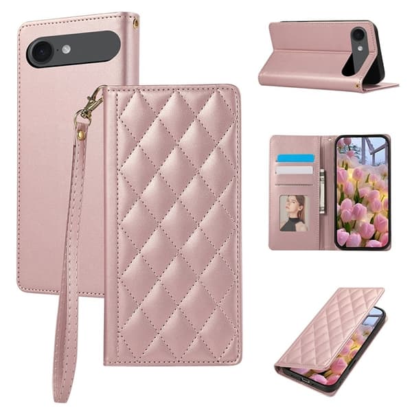 iPhone Air Plånboksfodral RFID Rhombus Läder - Roséguld Roséguld