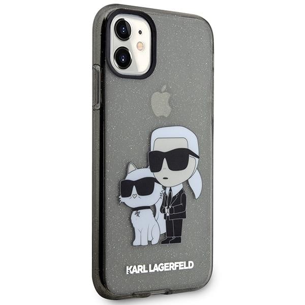 Karl Lagerfeld iPhone 11 / XR Skal Gliter Karl&Choupette - Svart