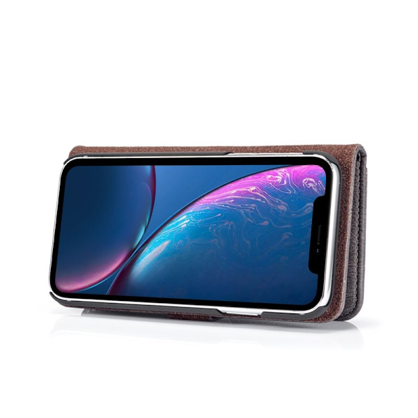 DG.MING iPhone XR Plånboksfodral i Äkta lädermed Ställfunktion - Grå