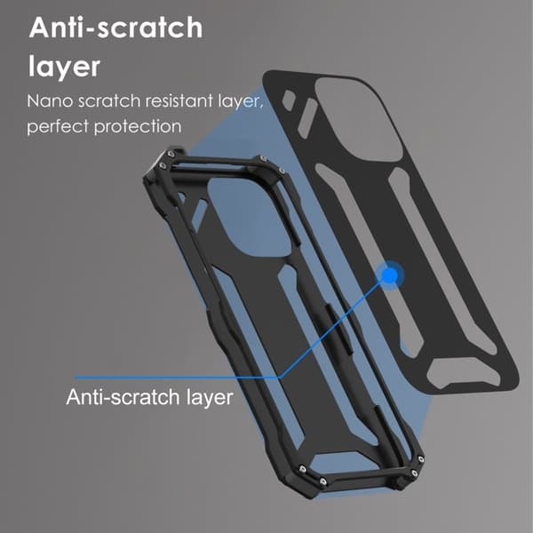 R-JUST Mobilskal till iPhone 16 Pro Max Aluminium Legering Svart