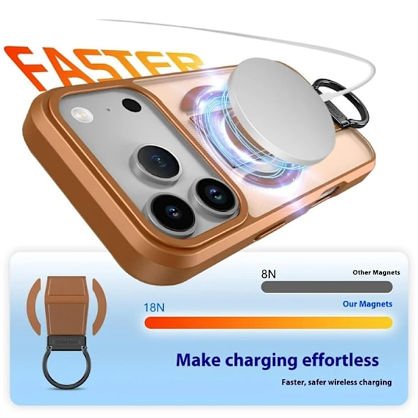Mobilskal till iPhone 17 Pro Max Magsafe D-Ring Kickstand - Khaki Brun