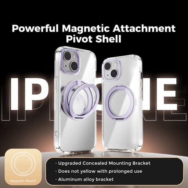 ABEEL Q-LUCK Mobilskal till iPhone 15 Shockproof TPU + PC Lila