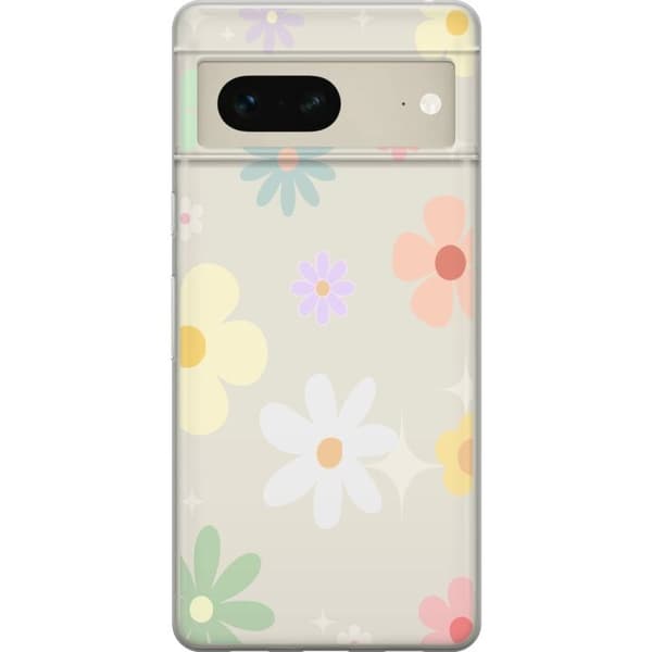 Google Pixel 7 mobiltelefonetui med fejdende blomster