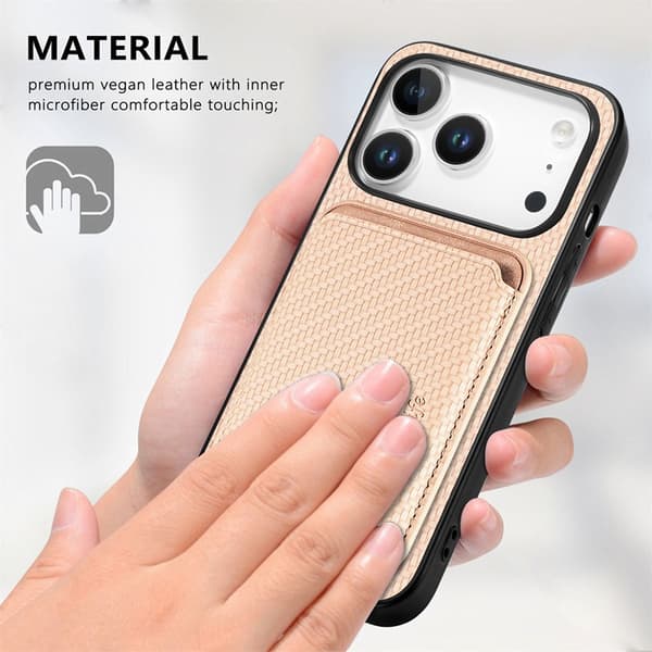 Mobilskal till iPhone 17 Pro Max Detachable Korthållare - Khaki Beige