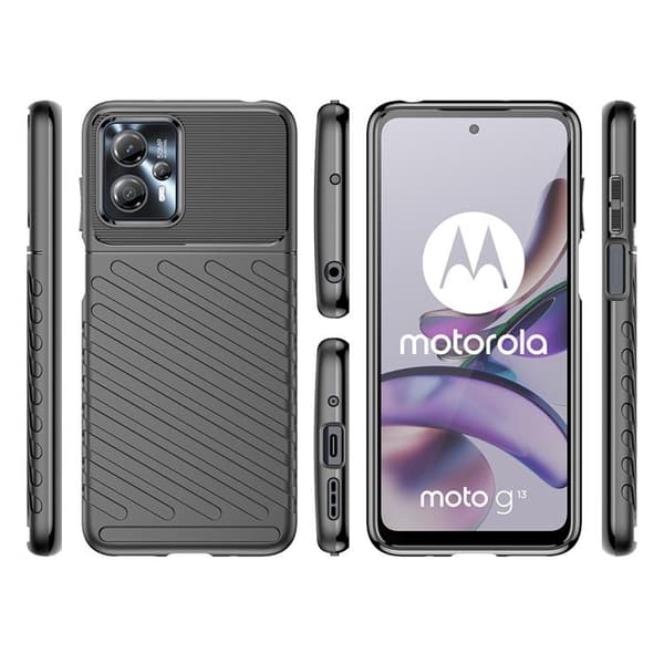 Motorola Moto G53 Mobilskal Thunder Silicone Armor - Sort Black