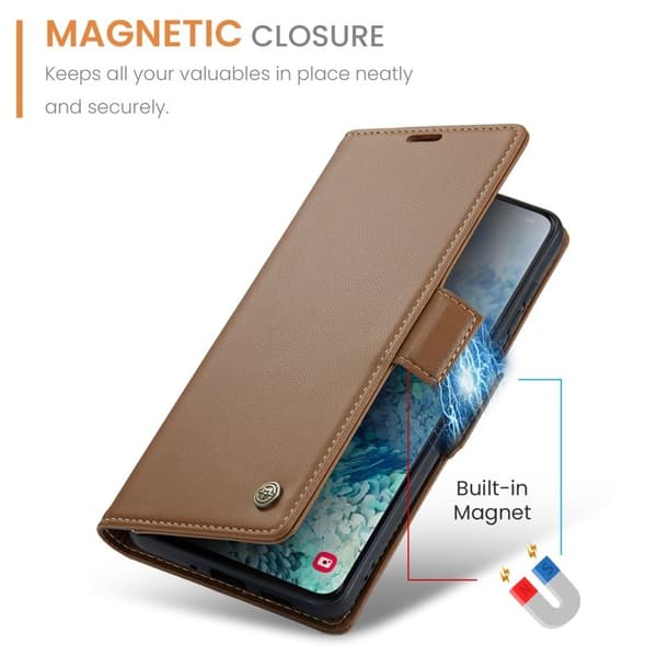 CASEME Plånboksfodral Konstläder för Samsung Galaxy S20 Plus - Brun