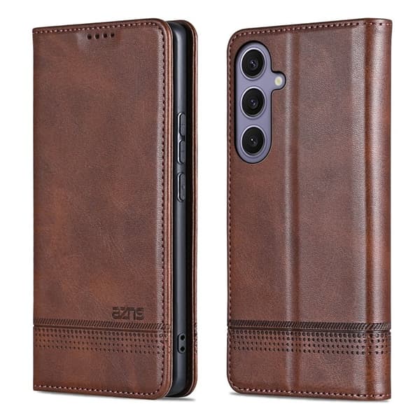 AZNS Samsung Galaxy S25 FE Plånboksfodral Konstläder - Brun