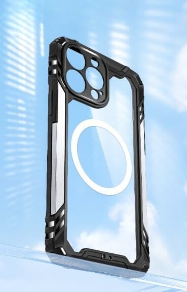 iPhone 14 Plus -kuori Magsafe Tough Armor - hopea Silver