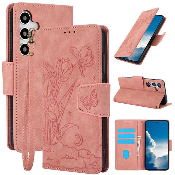 Plånboksfodral för Samsung Galaxy S26 Plus Konstläder - Rosa