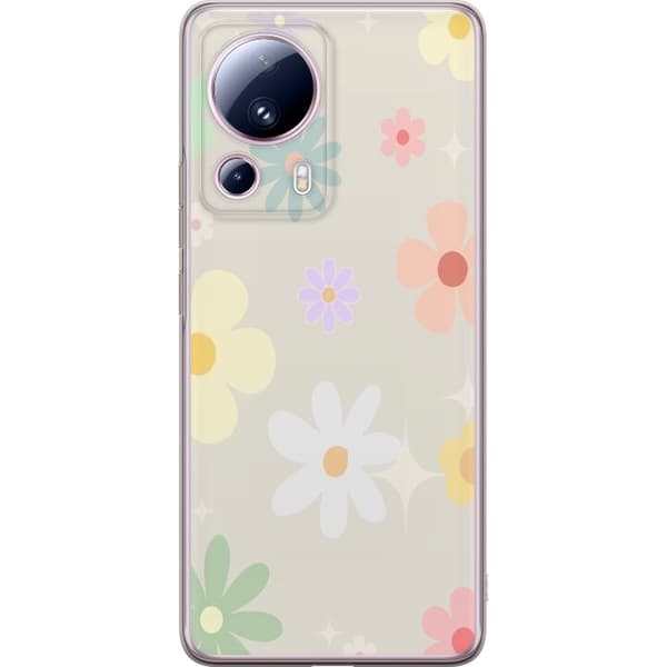 Xiaomi 13 Lite mobiltelefonetui med fejede blomster