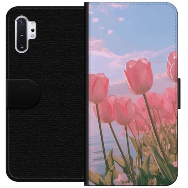 Plånboksfodral till Samsung Galaxy Note10+ med Rosa Tulpaner