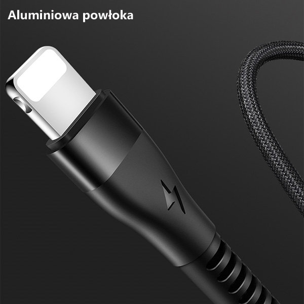 USAMS U33 Lightning Kabel flätad 1,2 m 2A SJ360USB03 - Rosa