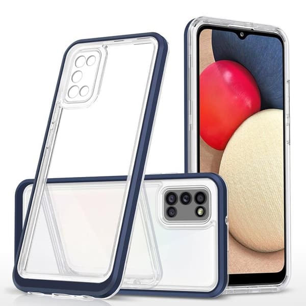 3in1 Galaxy A03s Skal Frame Gel - Sininen Blå