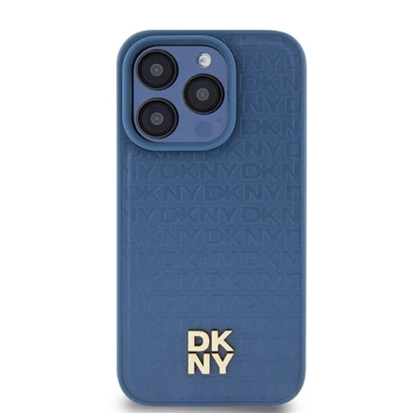 DKNY iPhone 15/14/13 Mobilskal Magsafe Läder Pattern Metal Logo