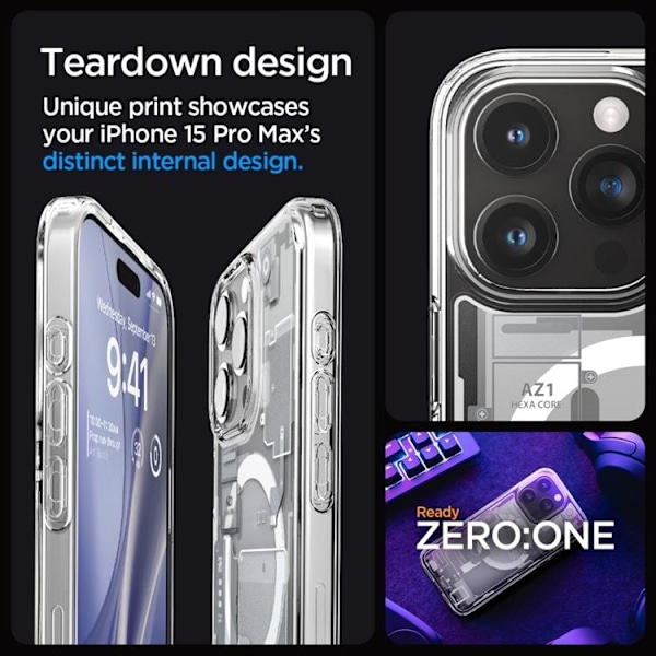 Spigen iPhone 15 Pro Mobilskal Magsafe Hybrid - Zero One Vit