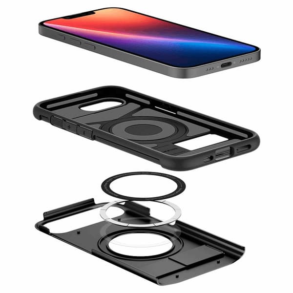 Spigen telefontaske til iPhone 16e Magsafe Slim Armor - Sort Svart