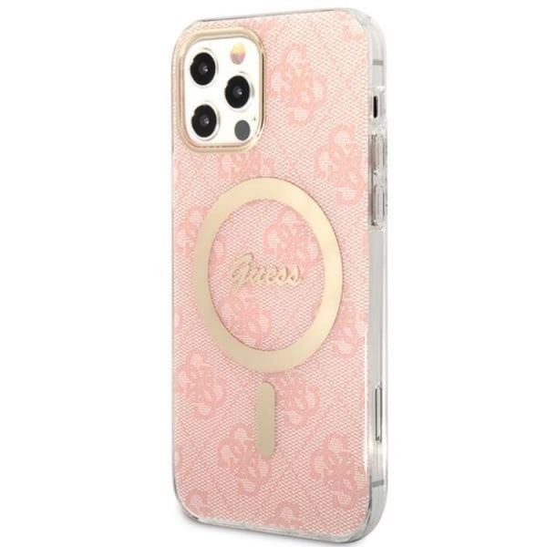 Guess iPhone 12/12 Pro Magsafe Cover 4G Print + Trådløs oplader -