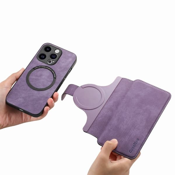 CASENEO MW-03 iPhone 13 Pro Plånboksfodral Konstläder - Lila