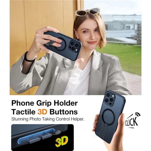 TORRAS Mobilskal till iPhone 16 Pro Magsafe Rotating Kickstand - Svart Svart