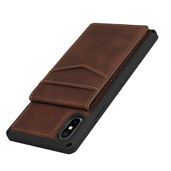 Skal med Kortplatser till iPhone X / Xs - Brun Brun