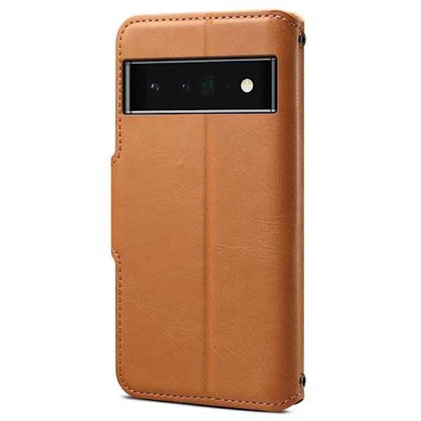 DENIOR Google Pixel 6 Pro Plånboksfodral Konstläder Ställ Khaki