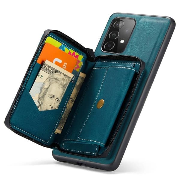 JEEHOOD Samsung Galaxy A53 5G Konstläder Plånboksfodral Magnetisk Blå