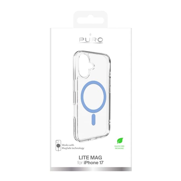 Puro Mobilskal till iPhone 17 Magsafe Lite Mag - Transparent Blå