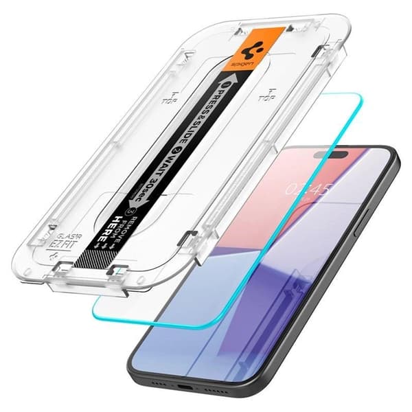 [2-Pack] Spigen iPhone 15 Plus Härdat Glas Skärmskydd 'EZ' Fit Transparent