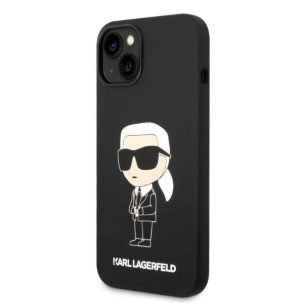 Karl Lagerfeld Magsafe iPhone 14 Case Iconic Silicone - musta