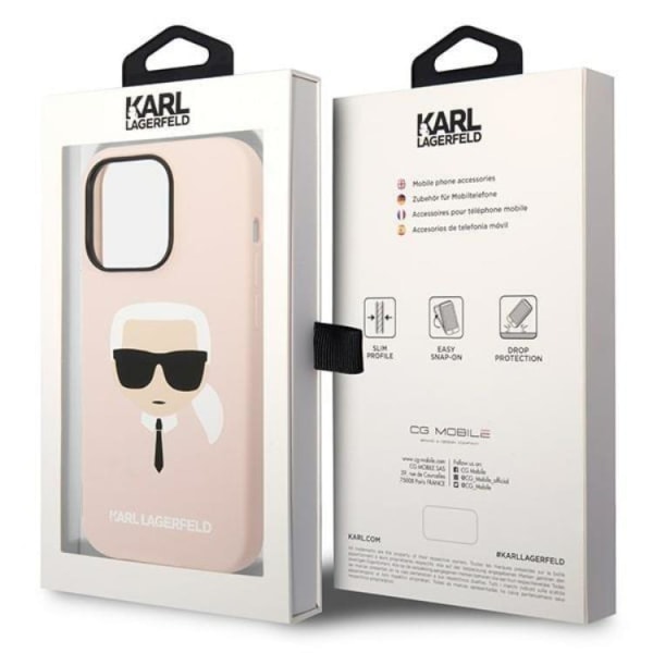 Karl Lagerfeld iPhone 14 Pro Case Magsafe Silicone Karlin pää -
