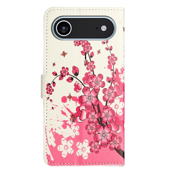 iPhone Air Konstläder Plånboksfodral Pattern Print - Plum Blossom Rosa
