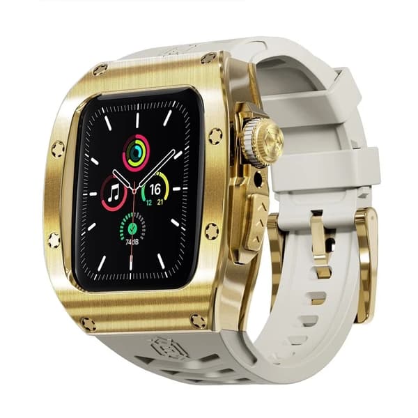 SHELLBOX Apple Watch SE (2022) 44mm Armband Silikon Metal - Vit Vit