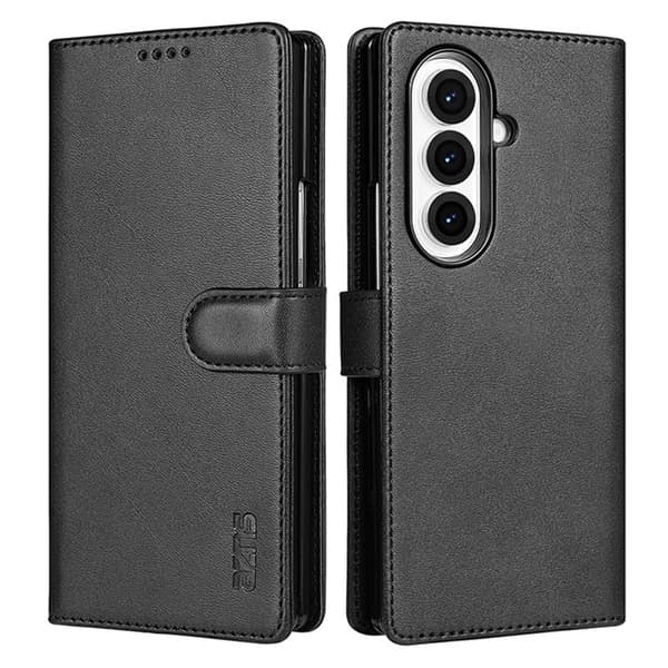 AZNS Samsung Galaxy Z Fold7 Plånboksfodral Konstläder - Svart