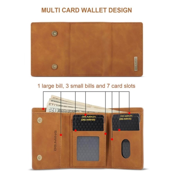 M1 DG.MING Magneettinen lompakkokorttikotelo - ruskea Brown