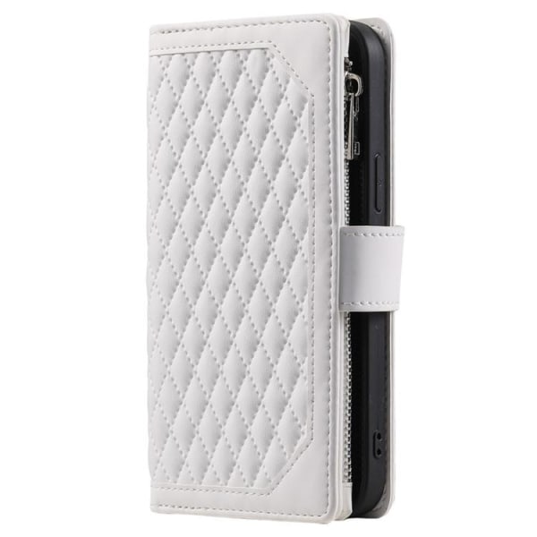 iPhone 14 Pro Wallet Case Rhombus - valkoinen