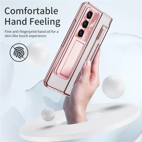 Mobilskal till Galaxy Z Fold7 Kickstand med Skärmskydd Roséguld