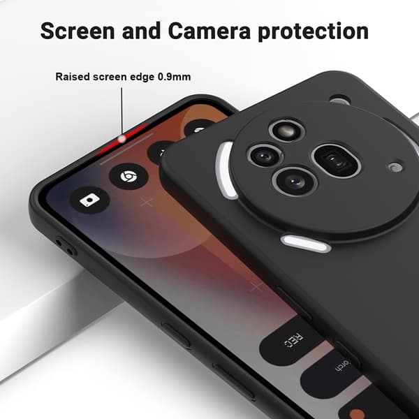Mobilskal till Nothing Phone (3a) Pro Liquid Silikon med Handrem Svart