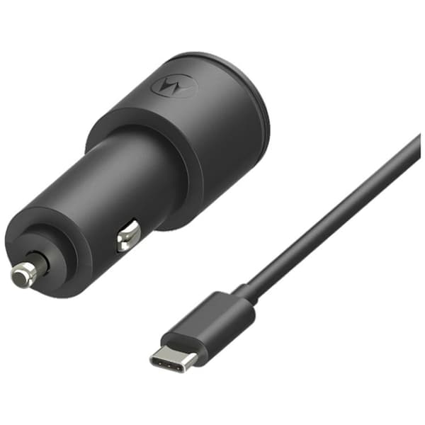 Motorola Biloplader 45W 1xUSB-A 1xUSB-C med USB-C 1m Kabel TurboPower - Sort Svart