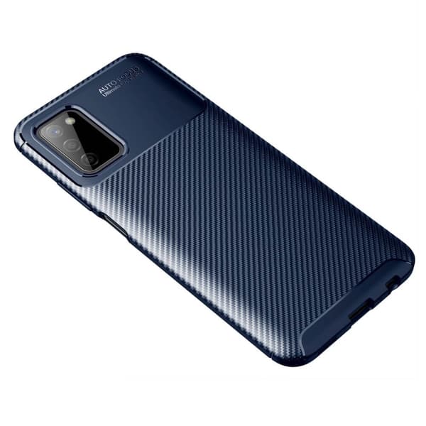 Carbon Fiber Telefontaske til Samsung Galaxy A03s - Blå Blue