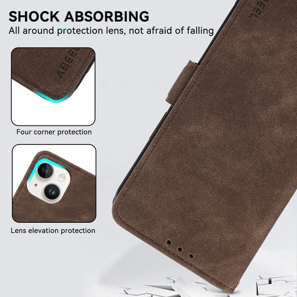 ABEEL Samsung Galaxy S22+ 5G Plånboksfodral Case Konstläder Brun