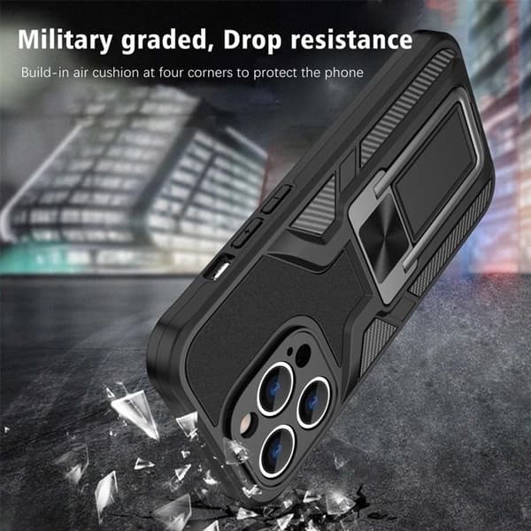 iPhone 14 Pro Skal Kickstand - Svart Svart