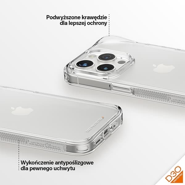 PanzerGlass Mobilskal till iPhone 15 Pro D3O Military 3x - Transp