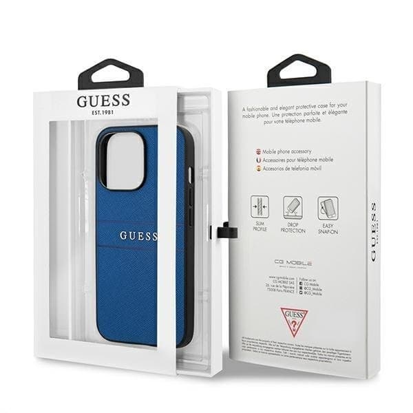 Guess Saffiano Strap Skal iPhone 13 Pro - Blå Blue