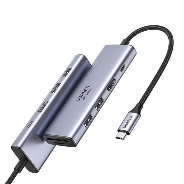Ugreen Multifunktionell USB-C HUB - Grå
